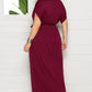 Women's Plus Size Deep V Solid Dress