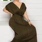 Women's Plus Size Deep V Solid Dress
