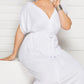 Women's Plus Size Deep V Solid Dress
