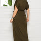 Women's Plus Size Deep V Solid Dress