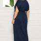 Women's Plus Size Deep V Solid Dress