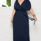Women's Plus Size Deep V Solid Dress