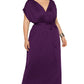 Women's Plus Size Deep V Solid Dress
