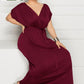 Women's Plus Size Deep V Solid Dress